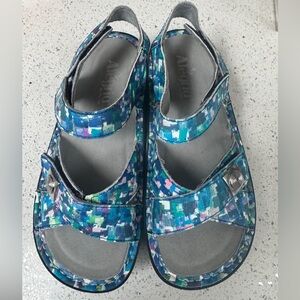 Alegria Women’s Blue Multi-Color Sandals, Size 6.5/ uk 37